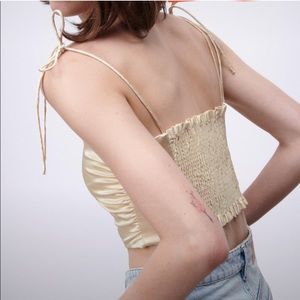 Zara Satin Effect Crop Top (M)